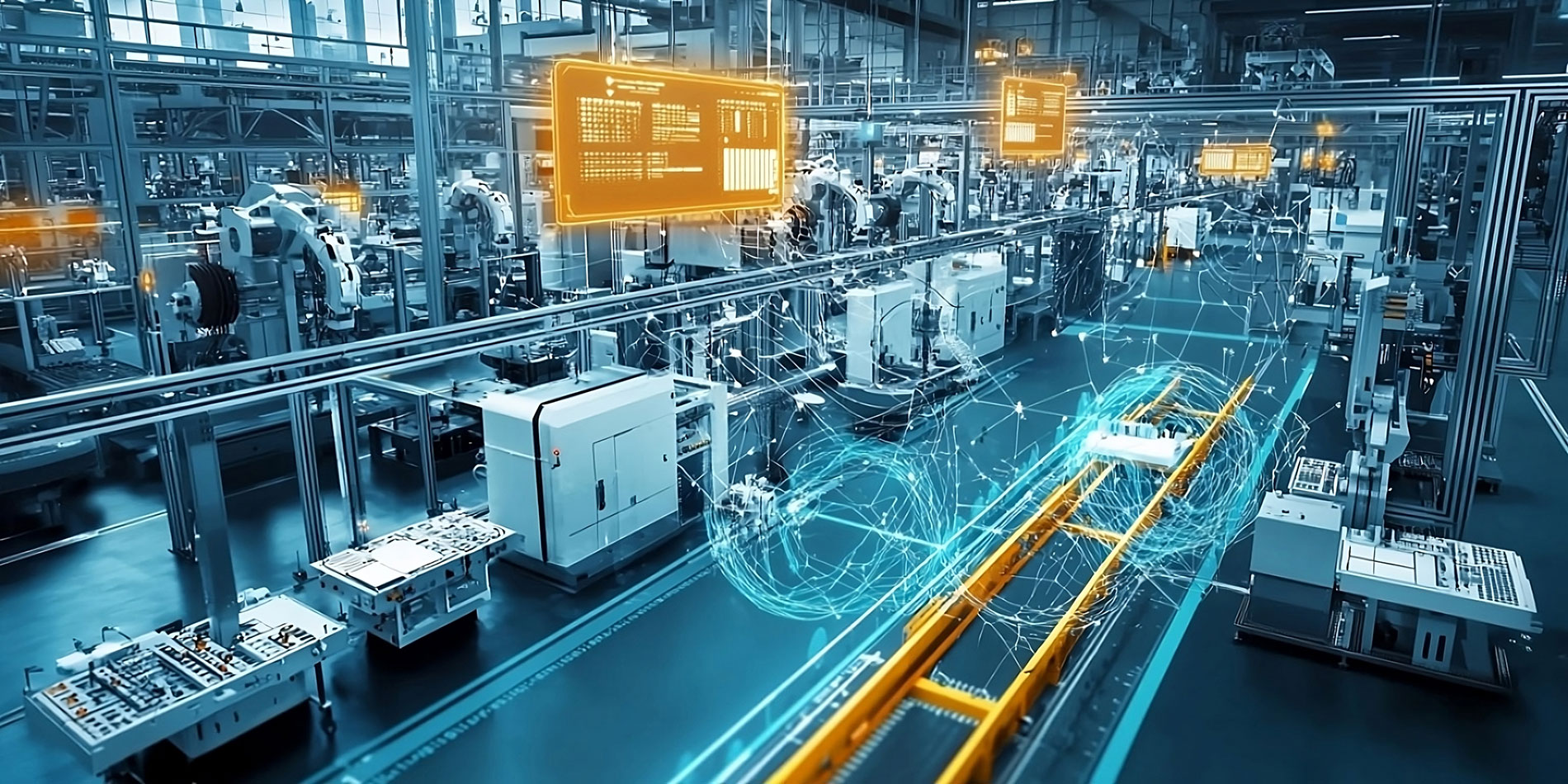Industrial plant floor network infrastructure representing OT and IT convergence
